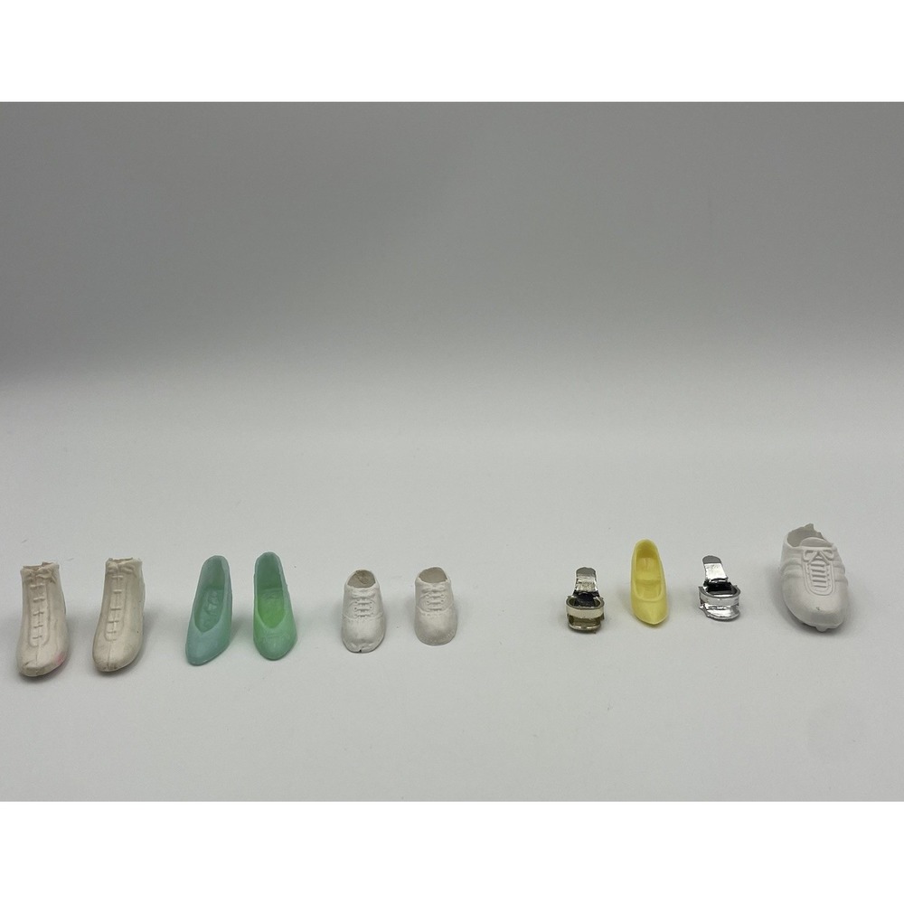 Vintage MIXED DOLL SHOE LOT 3 Matching pairs and 4 singles Barbie, Ken, Clone,..